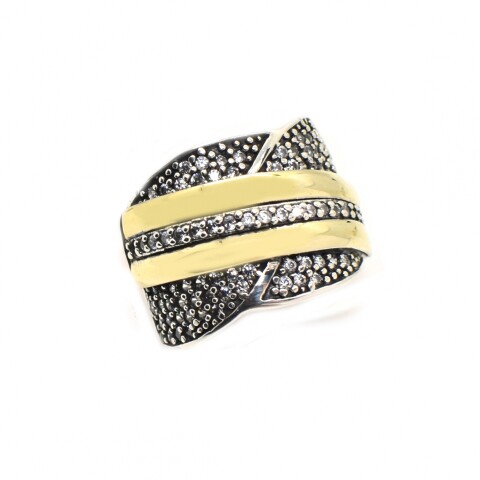 Anillo en Oro y Plata 925 con Zirconias Anillo en Oro y Plata 925 con Zirconias
