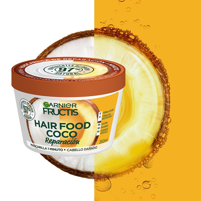 Mascarilla Hair Food Coconut Garnier Fructis 350 Ml. Mascarilla Hair Food Coconut Garnier Fructis 350 Ml.