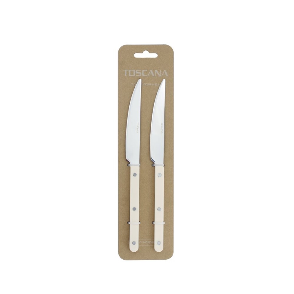 Set x2 Cuchillo Mesa 23Cm Ac Mango Beige Toscana SET X2 CUCHILLO MESA 23CM AC MANGO BEIGE TOSCANA