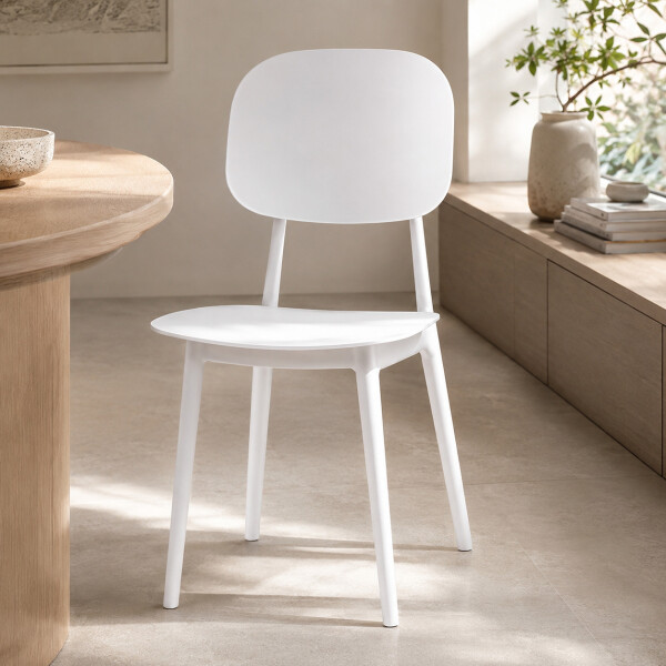 Silla Comedor ComboHome Visby Blanca Diseño Moderno Calidad Blanco 1