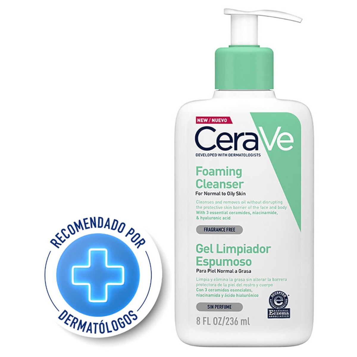 Gel limpiador espumoso de rostro y cuerpo CeraVe 236 ml 