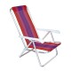 Set x2 Silla reclinable 4 posiciones aluminio ROJO