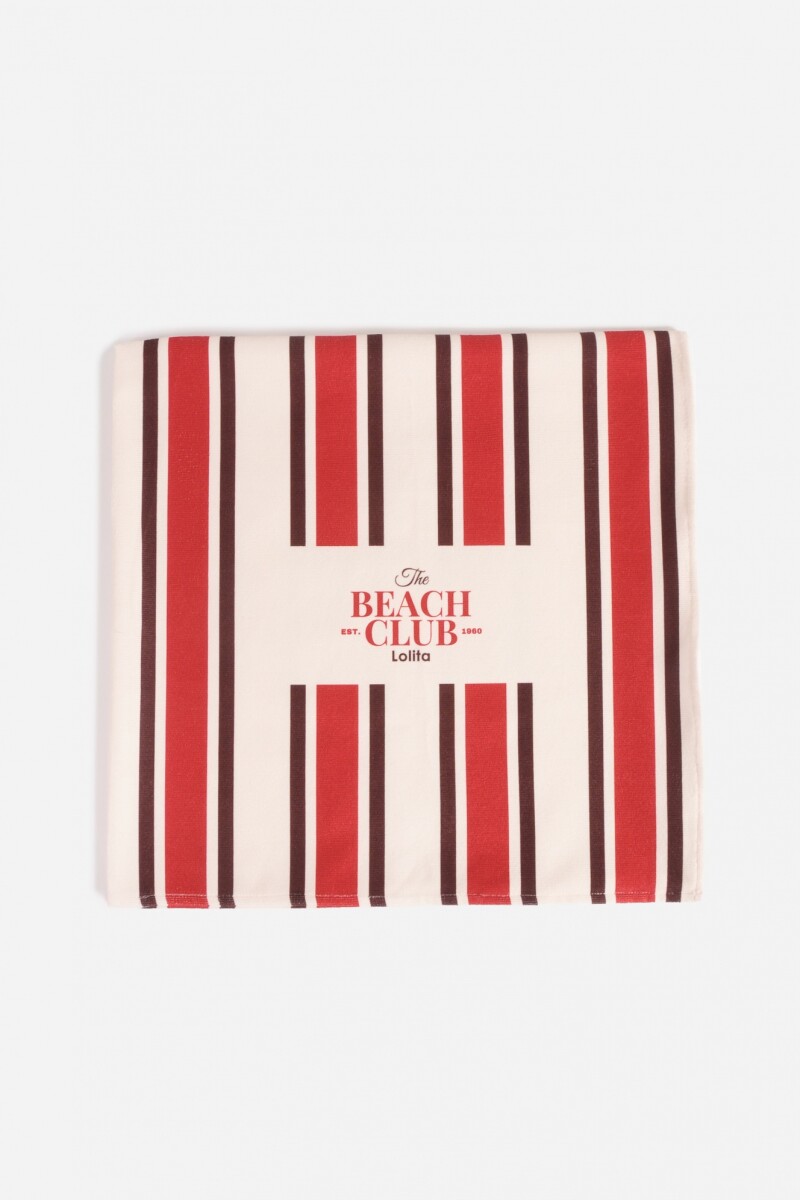 Toallón rayado The Beach Club rojo