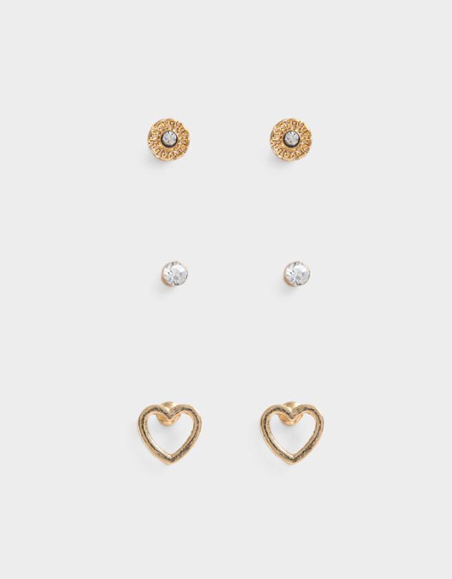 Aros Sets Con corazón Set De Aros Pasantes - Dorado