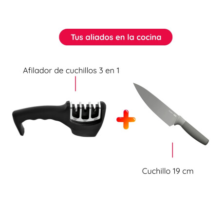 Afilador Manual 3 en 1 con Cuchillo 19cm Berghoff Afilador Manual 3 en 1 con Cuchillo 19cm Berghoff