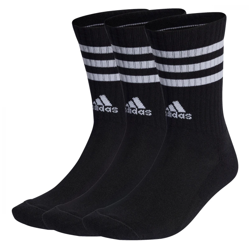 Medias Calssic Cushioned Media larga 3-Stripes 3-Pack Unisex Negro