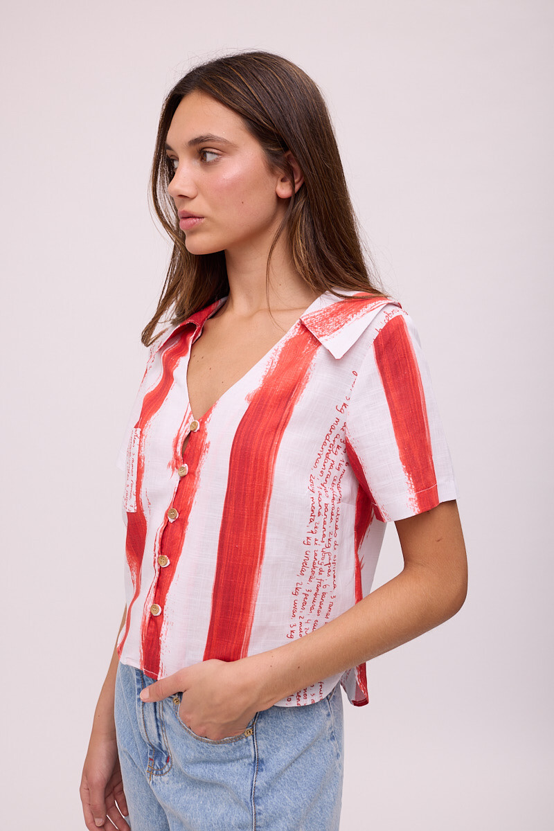 BLUSA FRESA PRINT Rayas Rojo