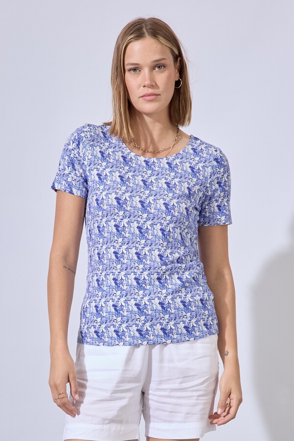 Remera Print AZUL/BLANCO