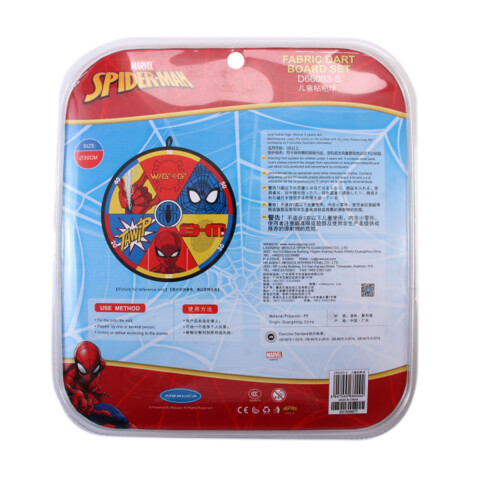 Juego Tiro Blanco Spiderman Tablero Tela con 4 Pelotas Adhesiva U