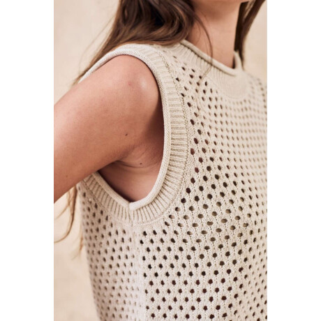 Top Calados Lurex Beige Melange