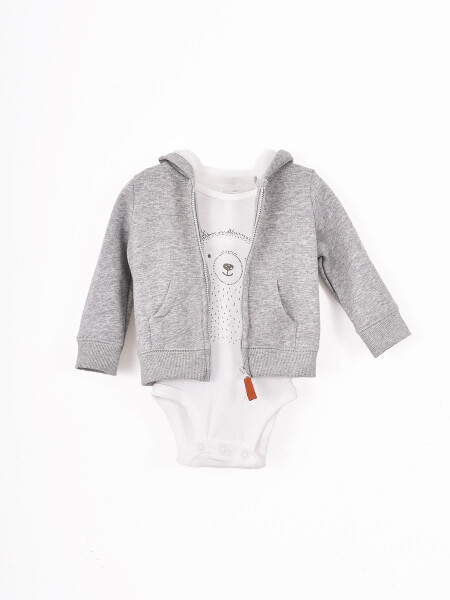 CONJUNTO OSO SET 3 PCS GRIS MELANGE M