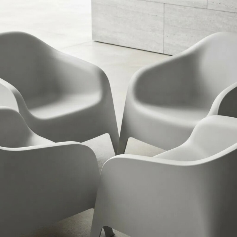 Set de 4 Sillas Plastico Skarpo Jardin Gris