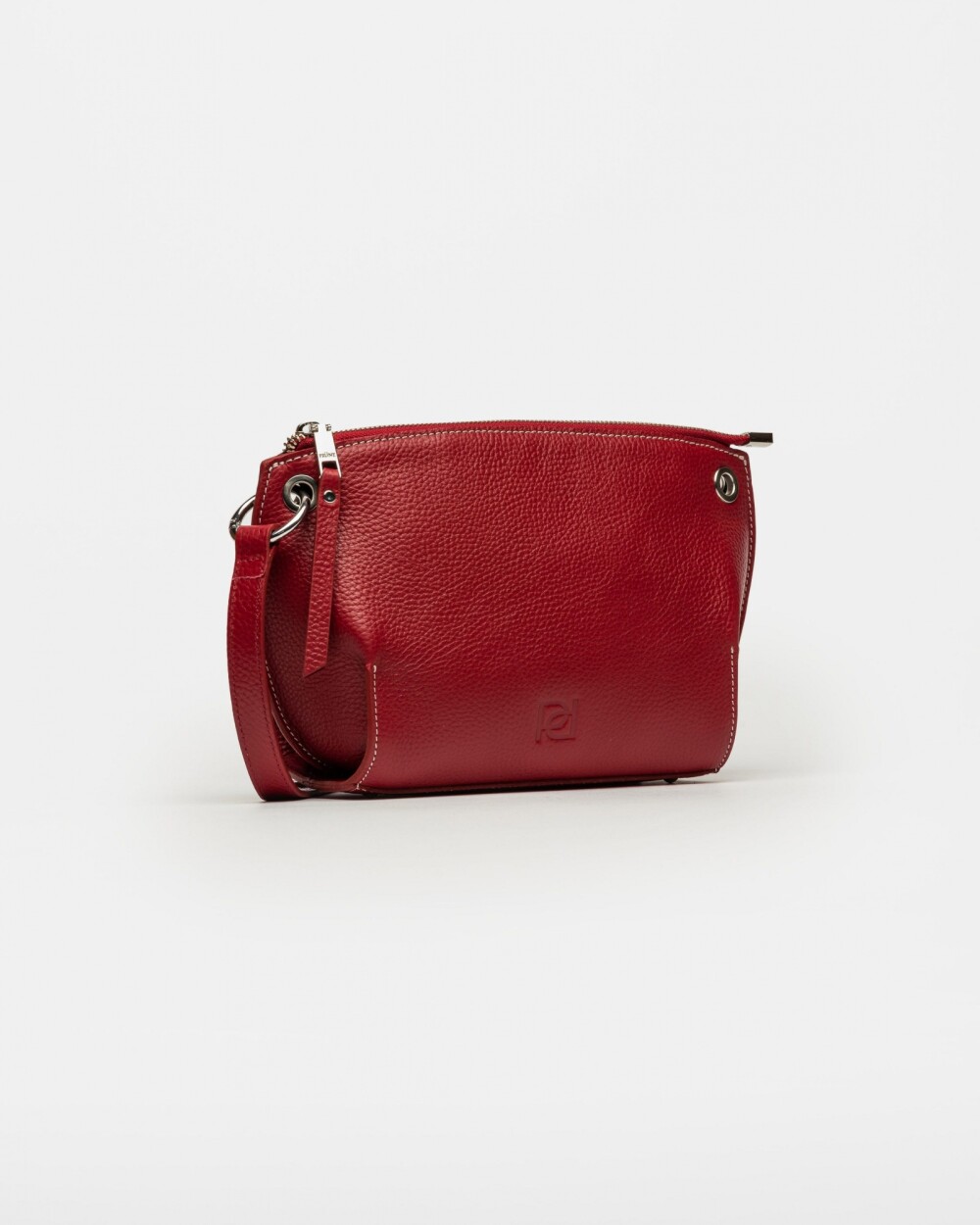Bandolera Sauvage en cuero graneado Rojo