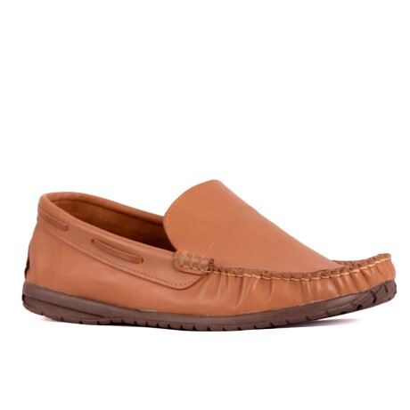 mocasín 100% cuero Camel