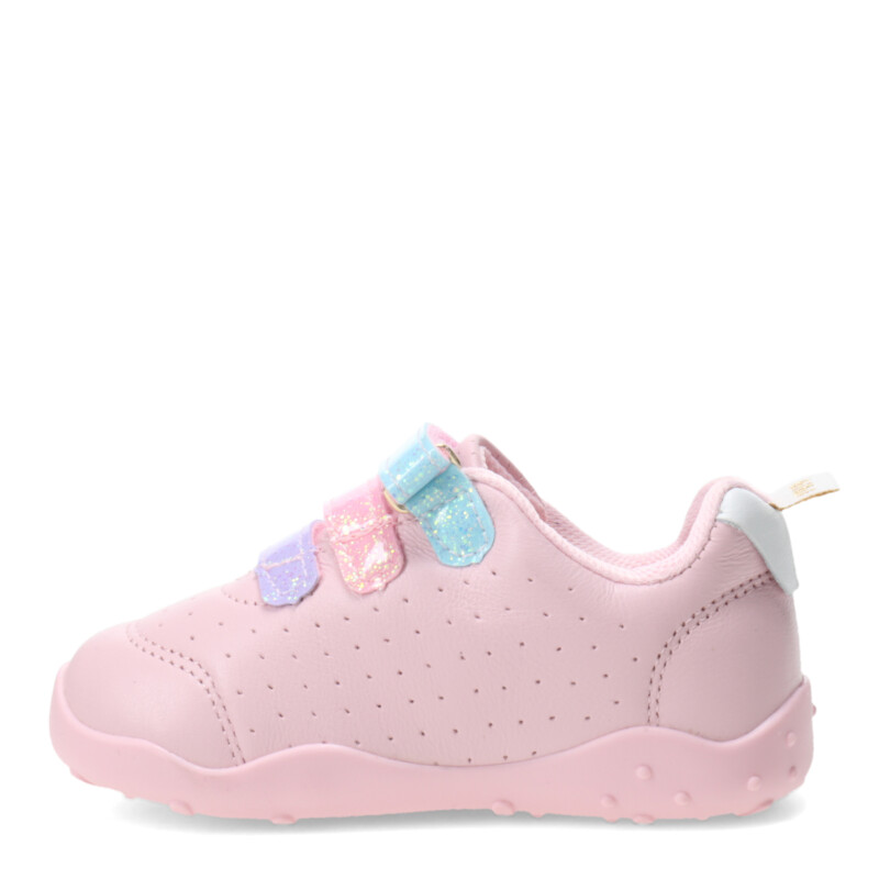 Championes Infantiles Bibi Fisioflex c/Velcros Rosado - Plateado