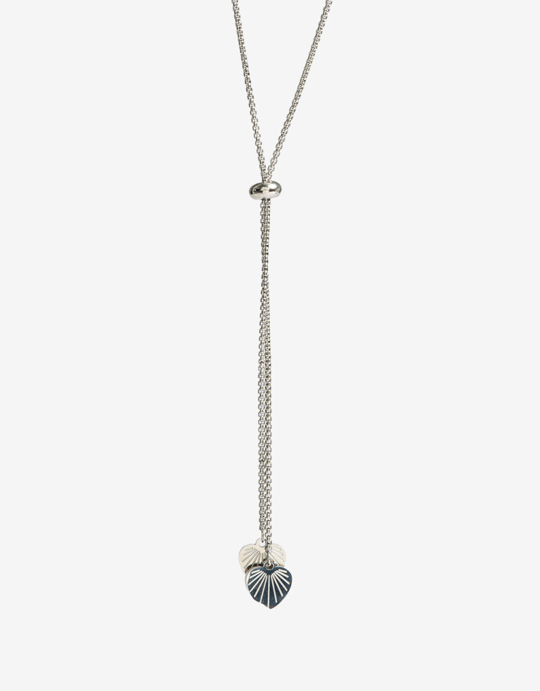 Collares Cortos Metal Collar De Acero Plateado Con Dije - Plateado