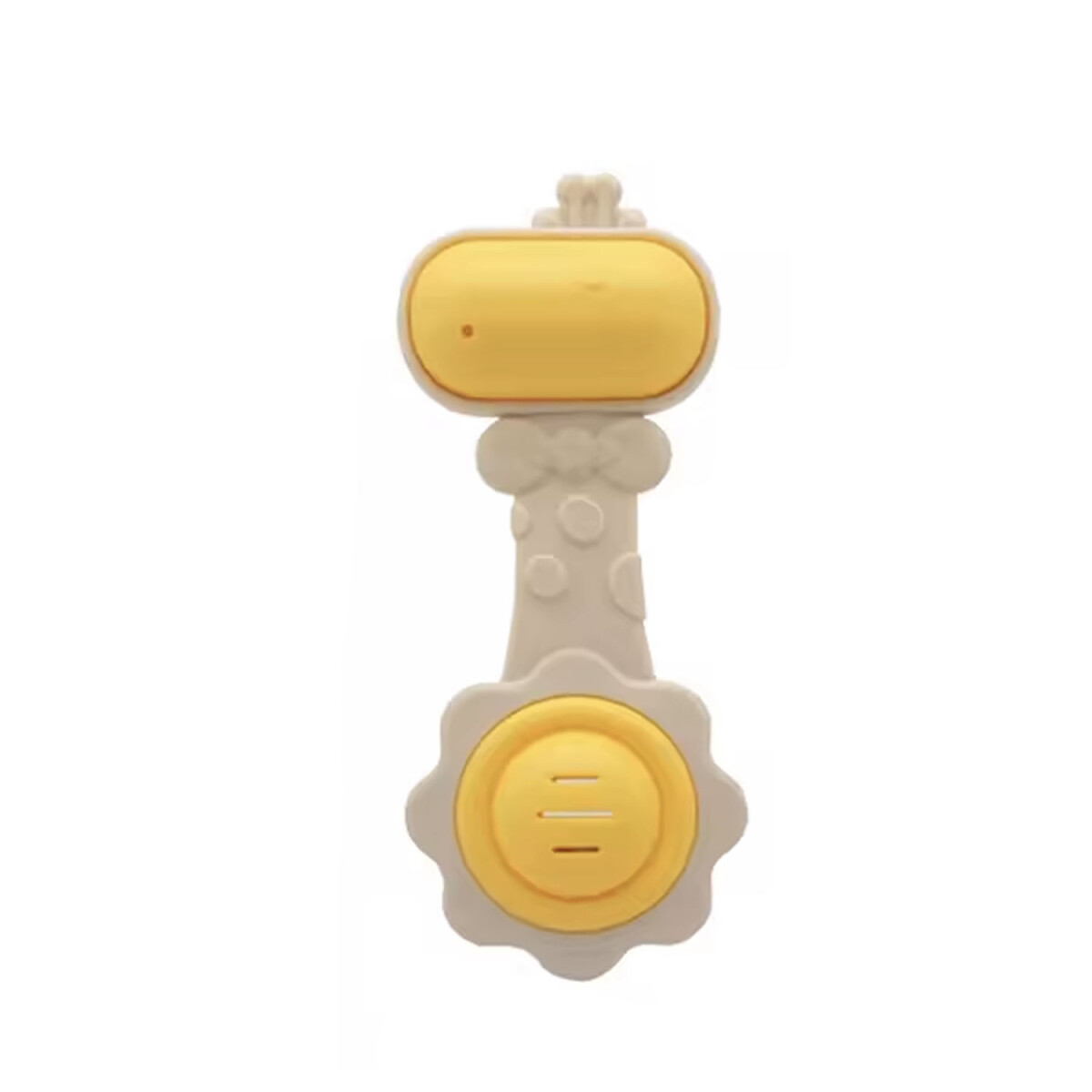 Mordillo de Silicona Infantil Estimulante Fácil de Agarrar - Amarillo/beige 