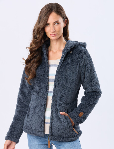 CAMPERA CON CAPUCHA SHERPA Azul