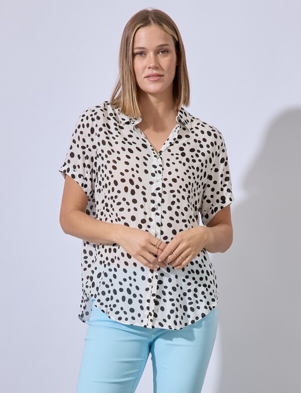 Camisa Dots BLANCO/NEGRO