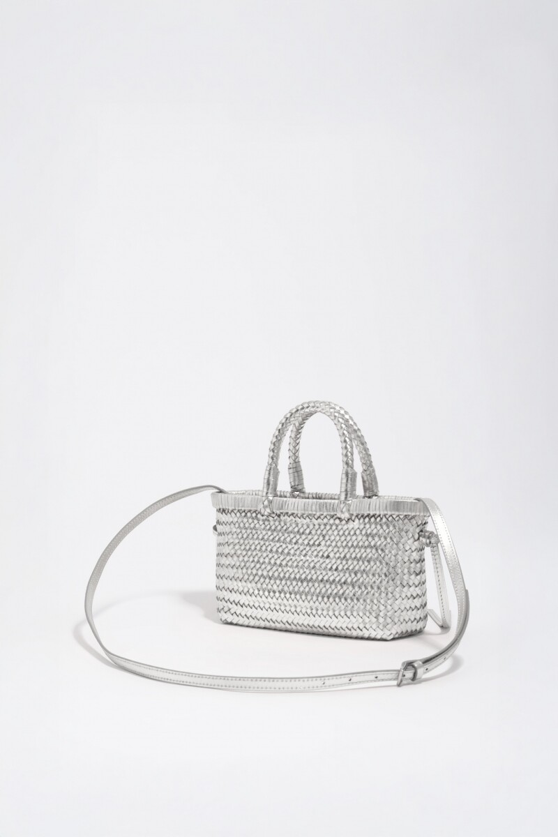 BOLSO MINI TRENZADA Plata