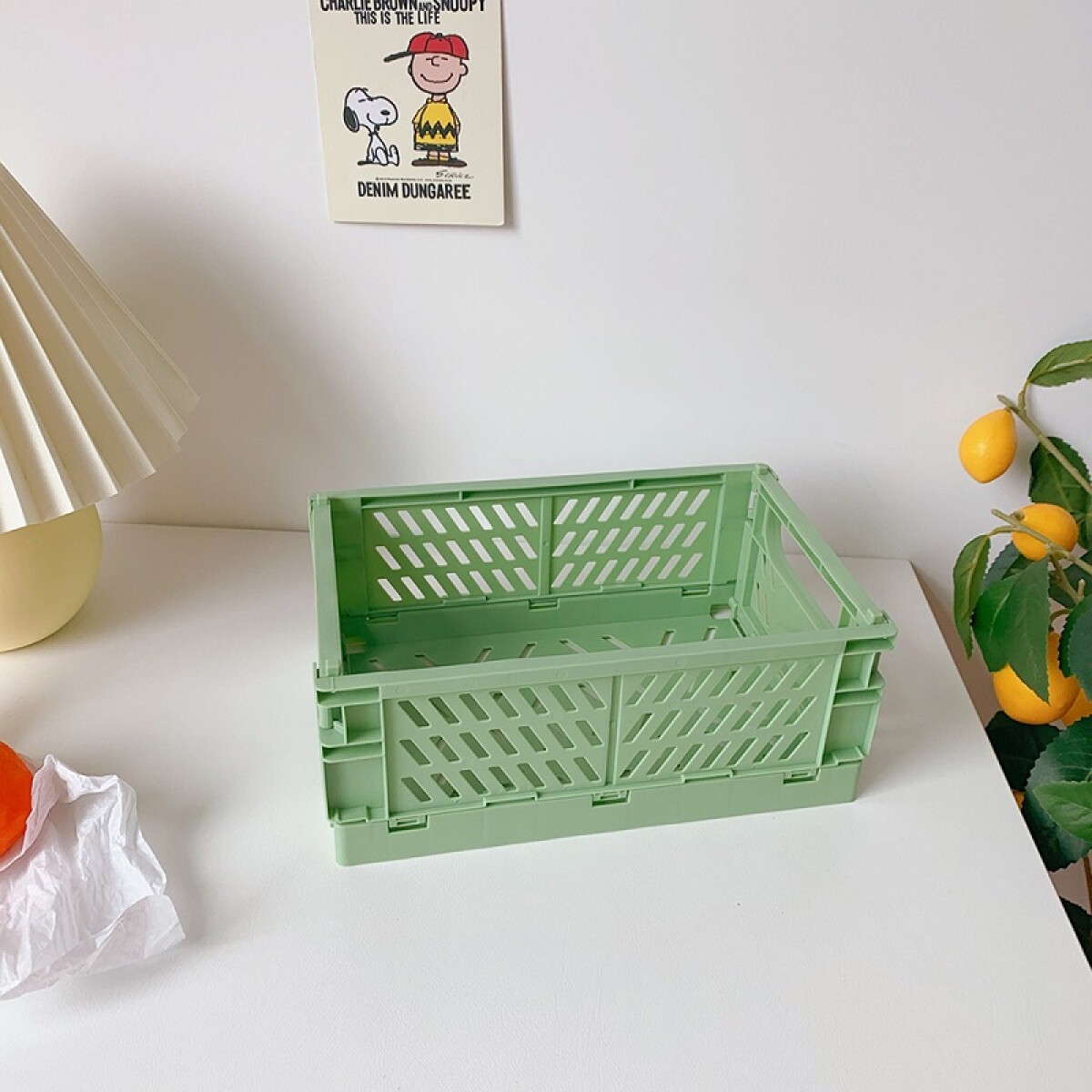 Caja de almacenamiento plegable - verde 