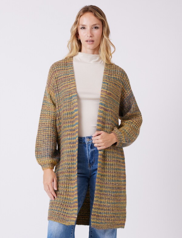 Cardigan Largo Multicolor MULTI/AMARILLO