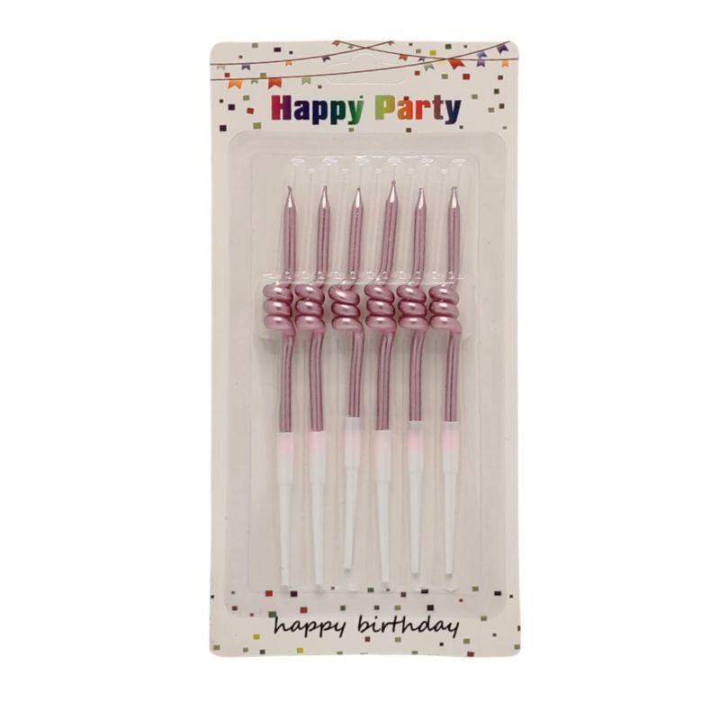 Vela con Rulo x6 Und Rosa Oro