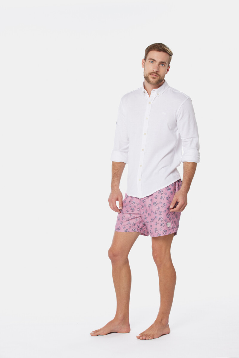 SHORT DE BAÑO ESTAMPADO - Rosado 