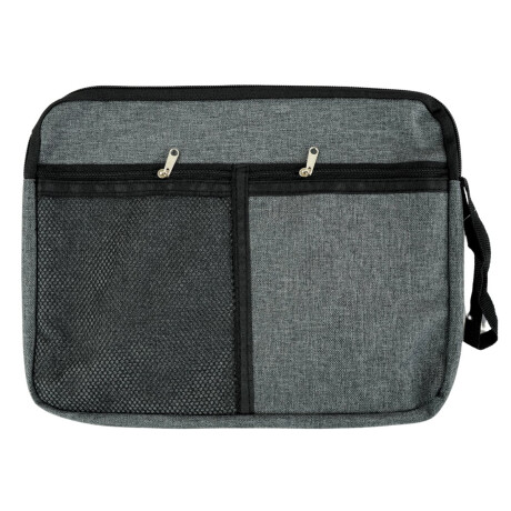Porta documentos de lona gris con bolsillos Porta documentos de lona gris con bolsillos