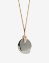 Collares Largos Metal Collar Largo Cordón Chapones - Plateado Rodio