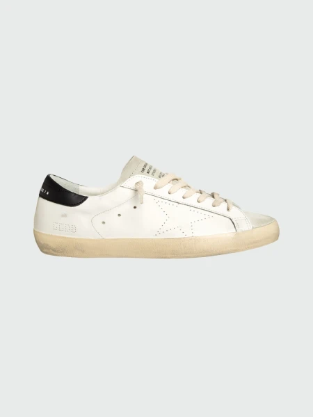 Golden Goose-Championes de cuero acordonados, Super Star Blanco