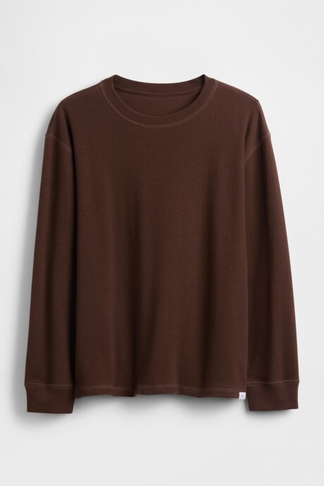 Remera Waffle Niño Dark Brown