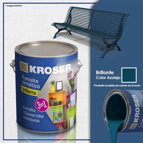 ESMALTE KROSER BRILLANTE 3EN1 COLOR AZULEJO 1/4L ++ N/a