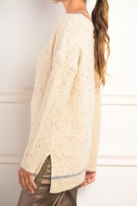 Sweater Textura Combinado Beige Melange
