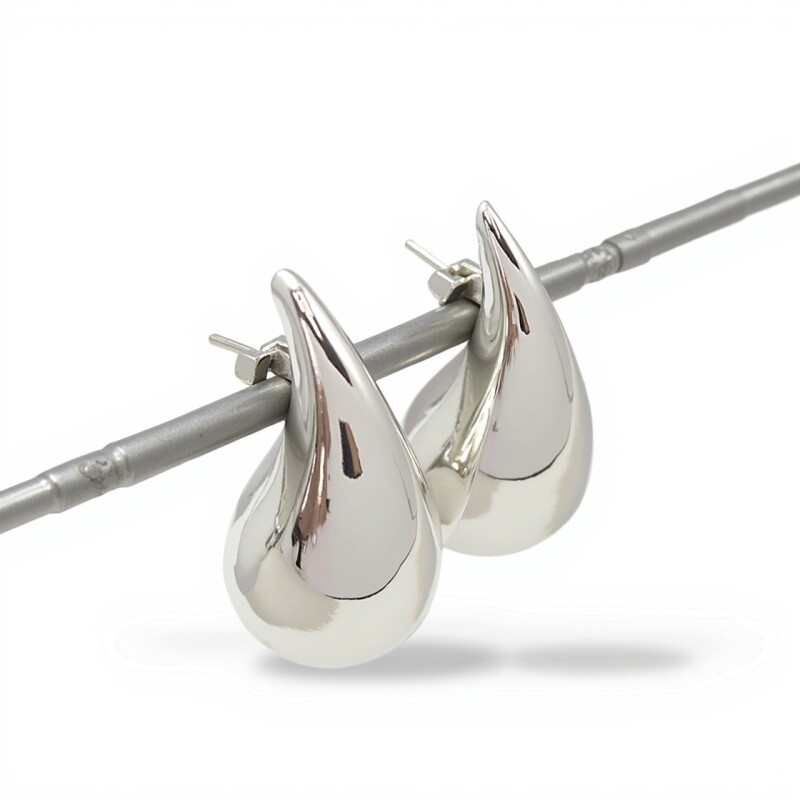Caravanas Gotas-Plata Inflada-Sin Piedra- CA4035 sinpiedra