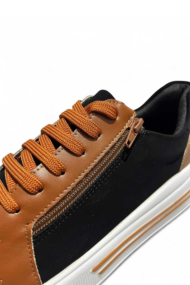 CALZADO DEPORTIVO EUROTEENS CON PLATAFORMA COMBIANADO Negro