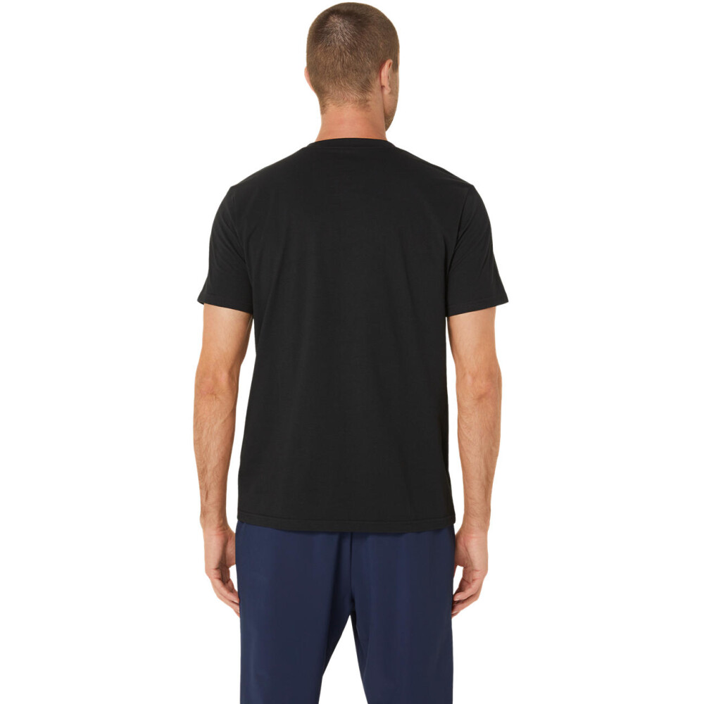 Polo Training Asics Spiral Embroidery Tee Hombre Performance Black