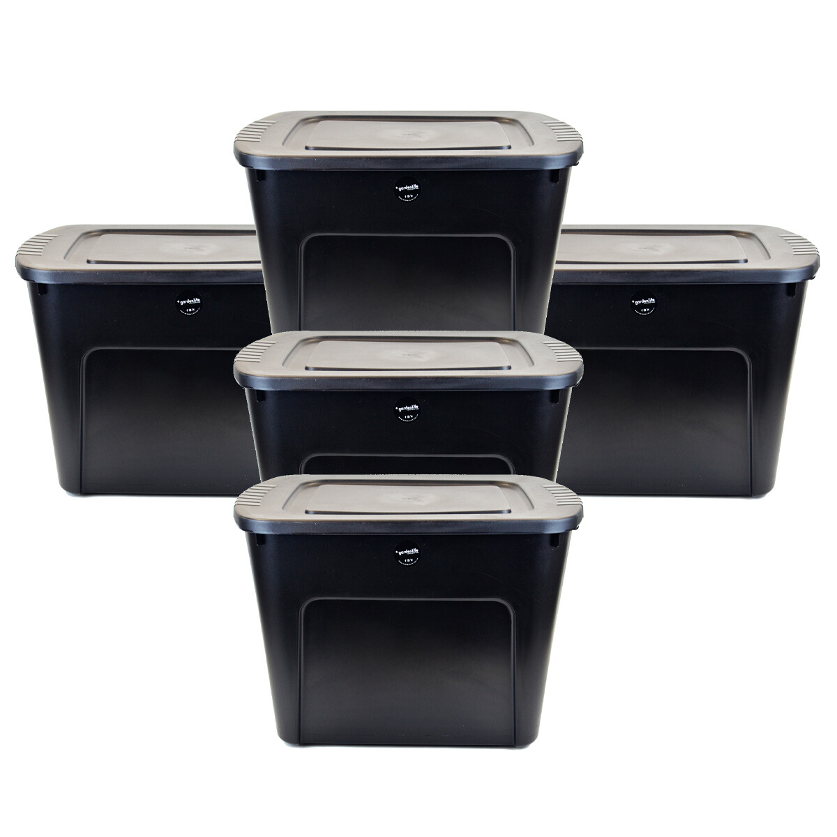 Set x5 Caja organizadora Ecobox 80 lts - NEGRO 