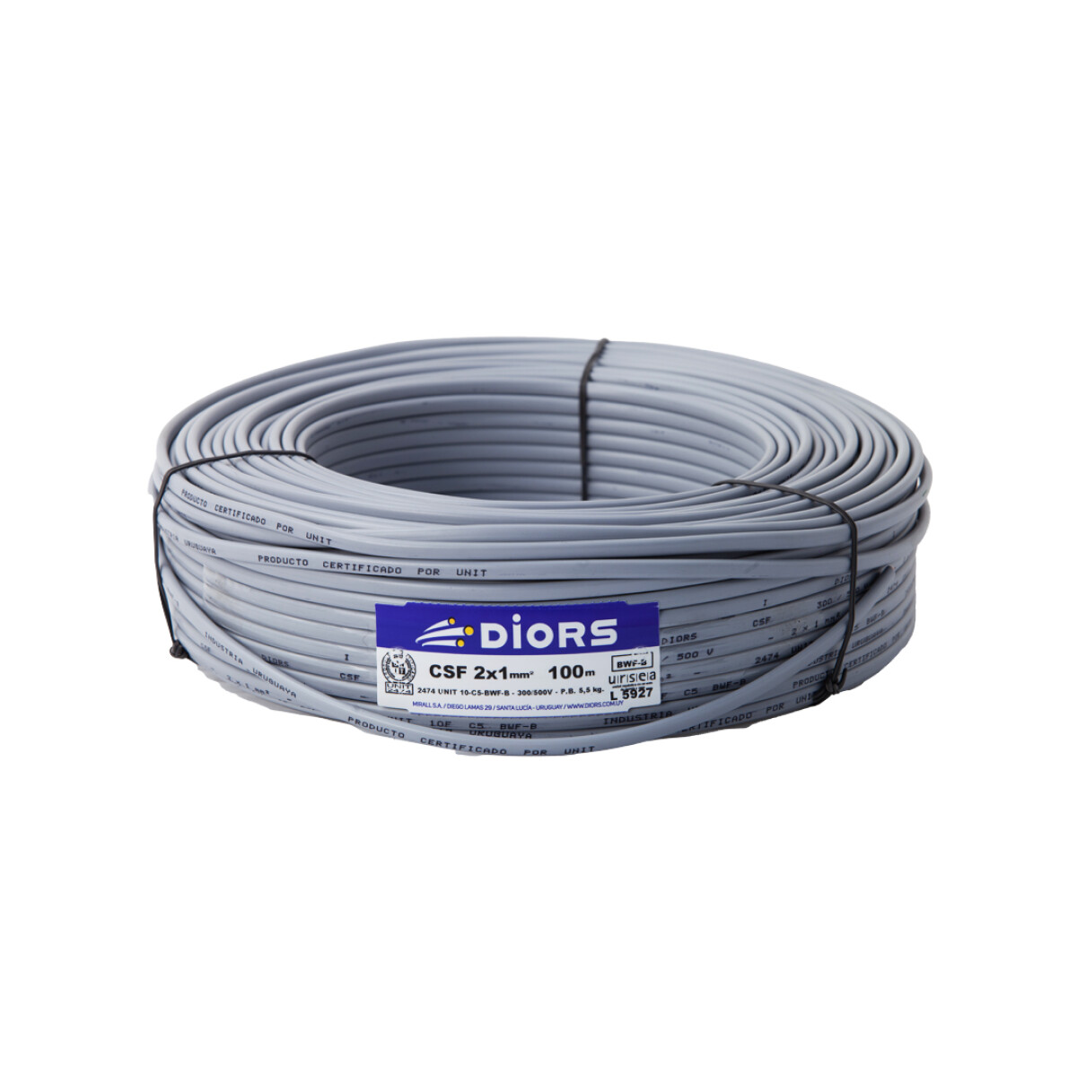 Cable Superplástico Gris - 2 x 2,5 