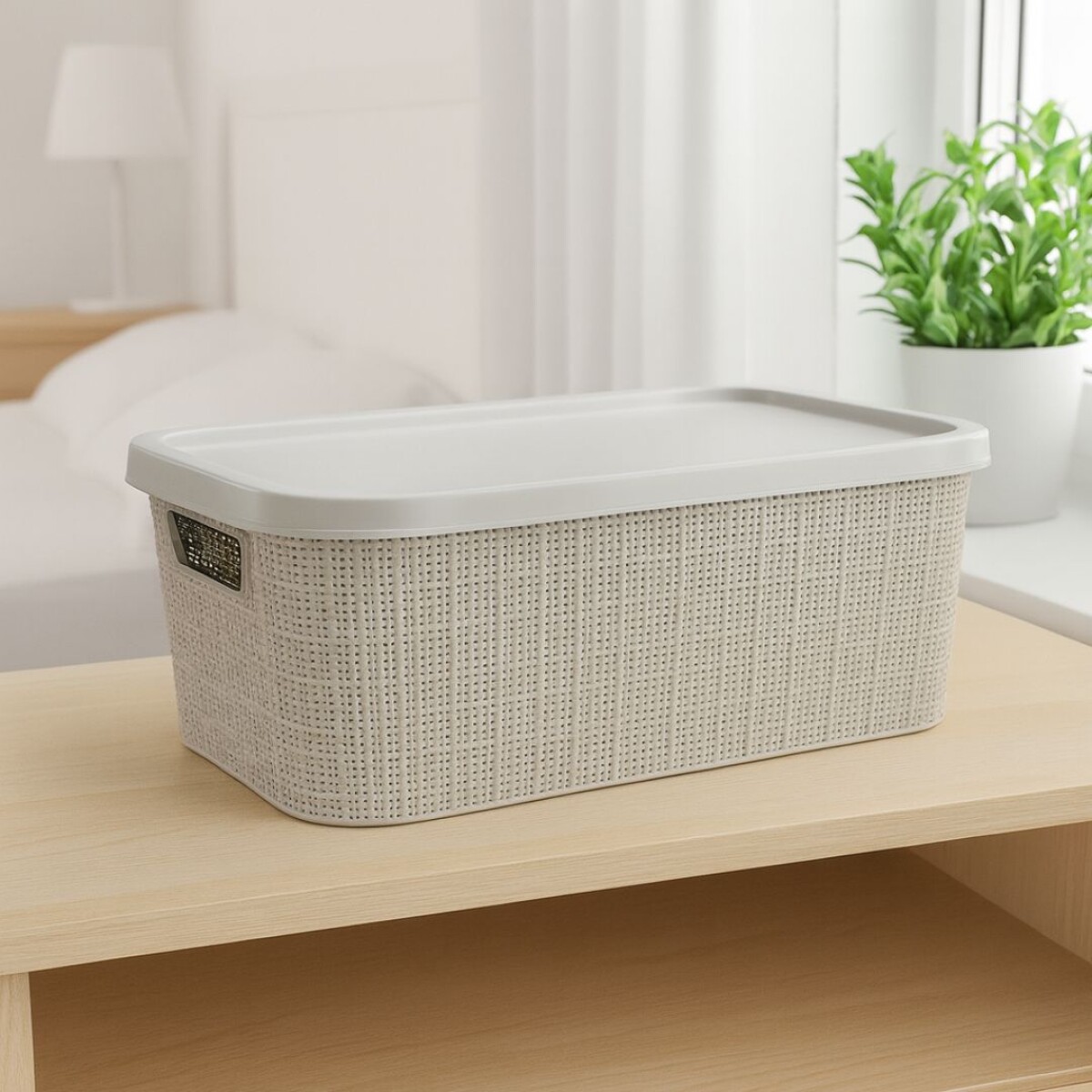 CESTO CANASTO ORGANIZADOR SIMIL RATTAN TREVI 7 LITROS BEIGE 