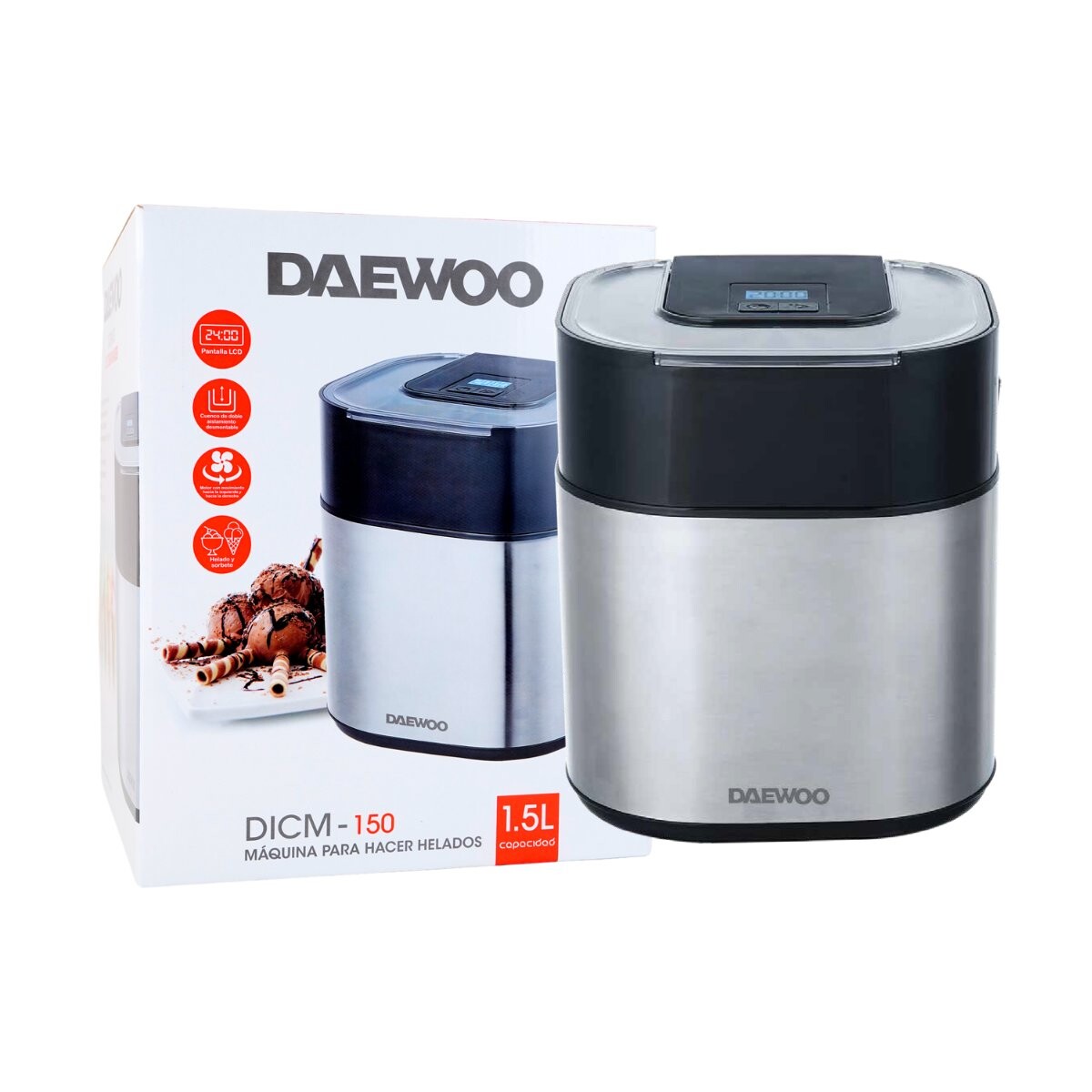 Maquina para helado Daewoo 1.5L 