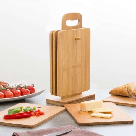 Set 7Pzas 6 Tablas De Picar Y Soporte 30X0.7X15Cm
