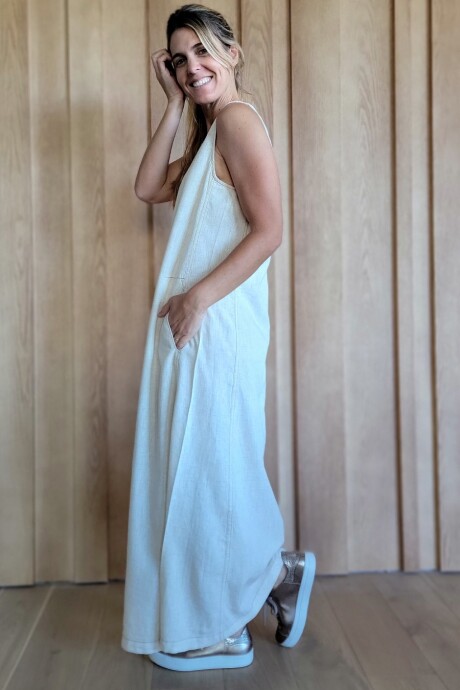 Vestido Formentera Lino beige melange