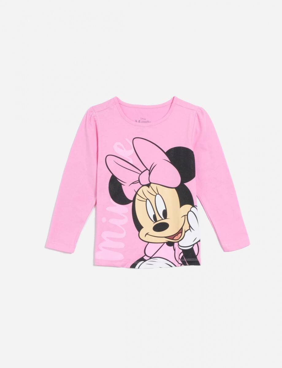 Remera m/l Minnie niña - ROSA 