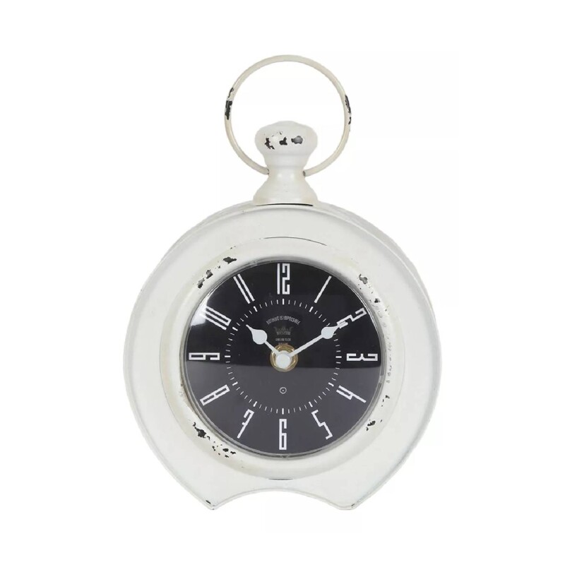 Reloj Analógico de Mesa Vintage Selecta Blanco 23x16cm Reloj Analógico de Mesa Vintage Selecta Blanco 23x16cm