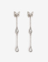 Aros Colgantes Cortos Metal Aros Argolla Metal Mariposa - Plateado Rodio