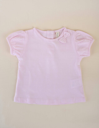 Remera Bow Rosa Pastel