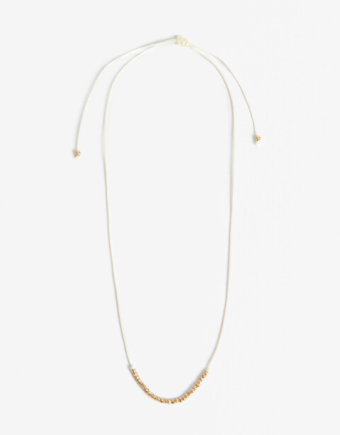 Collares Cortos Cordón Collar Corto Cordón Y Beads - Dorado