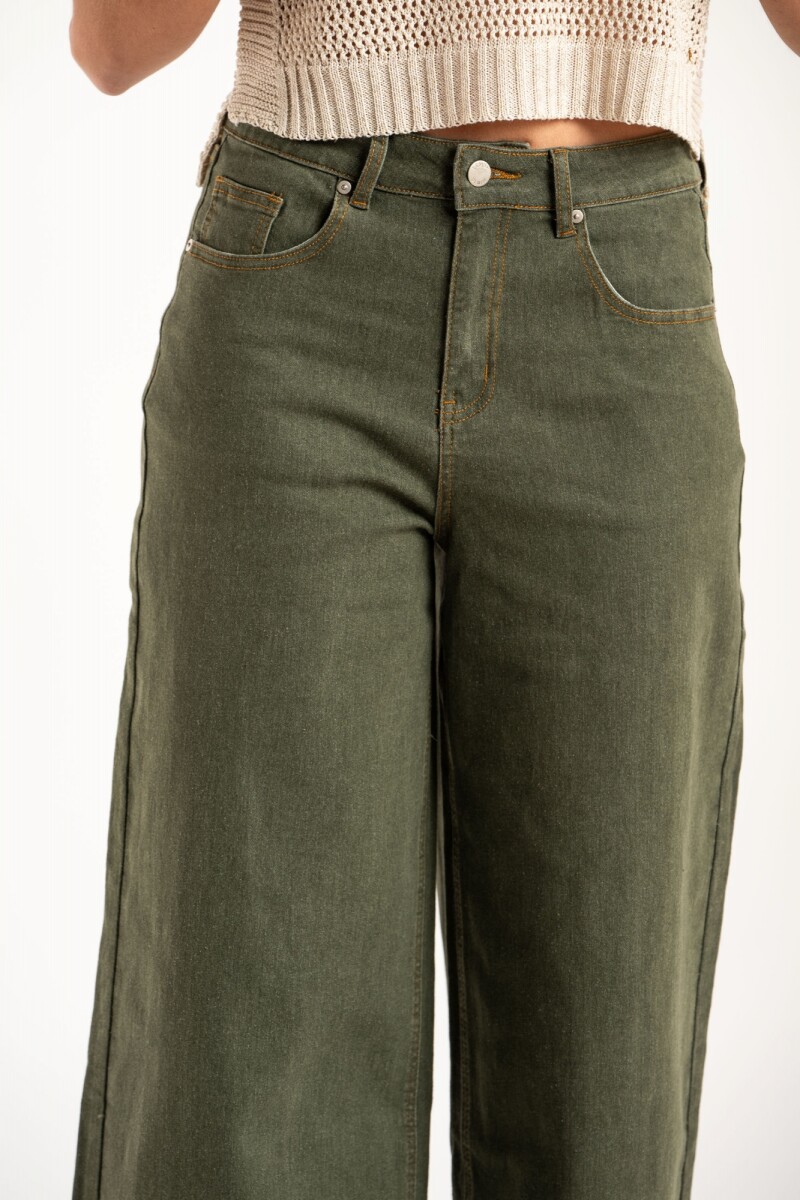 Wide Leg Lavado Oliva