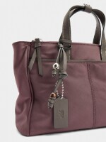 Bolso Tote De Nylon Con Bandolera burdeos